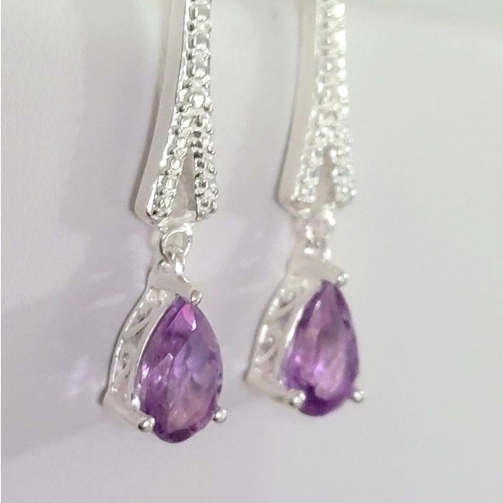 Sterling silver and Amethyst earrings